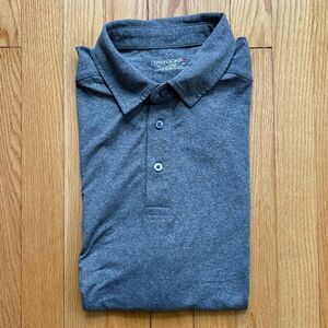 UNTUCKit Men’s Short Sleeve Performance Polo Shirt Large Gray Solid